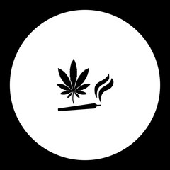 weed and joint simple silhouette black icon eps10