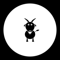 goat cartoon simple silhouette black icon eps10