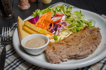 steak on wood