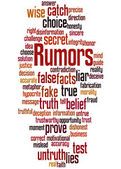 Obraz premium Rumors, word cloud concept 6