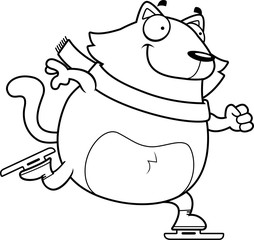Cartoon Cat Ice Skating