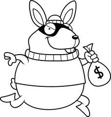 Fototapeta na wymiar Cartoon Rabbit Burglar