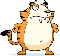 Angry Cartoon Saber-Toothed Tiger