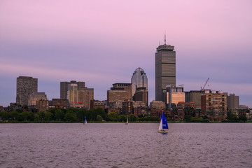 Boston Skyline from Memorial Drive in Cambridge, Massachusetts
