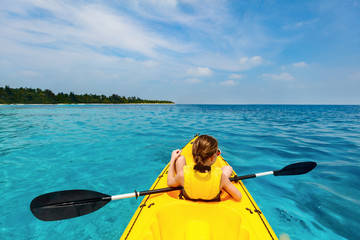 Little girl kayaking