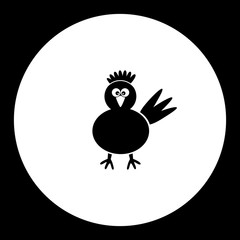 hen or chicken simple silhouette black icon eps10