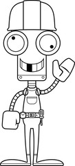 Cartoon Silly Construction Worker Robot