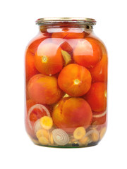 Canned tomatoes in jar