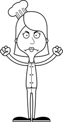 Cartoon Angry Chef Woman