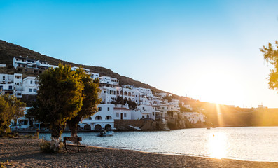Sunset over a greek island