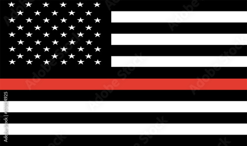 Download "Thin Red Line Firefighter Flag Vector " Stock image and ...