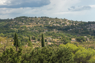 Fototapeta na wymiar The picturesque view on the Fayence village in Cote d’Azur, Provence, France