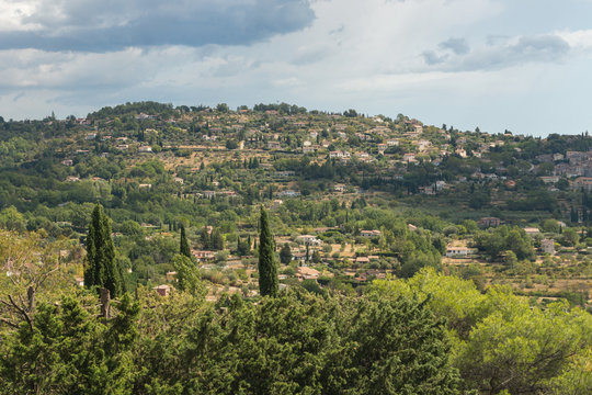 The picturesque view on the Fayence village in Cote d&rsquo;Azur, Provence, France