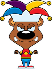 Cartoon Angry Jester Bear