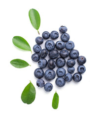 Blueberries with leaves