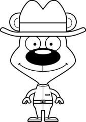Cartoon Smiling Cowboy Bear