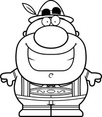 Cartoon Lederhosen Man Smile