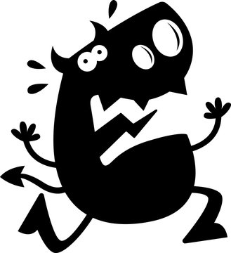 recommend clip art: Cartoon Devil Silhouette Afraid