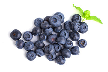 Blueberries with leaves