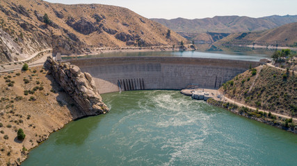 Hydroelectric Dam in Idaho with one side full