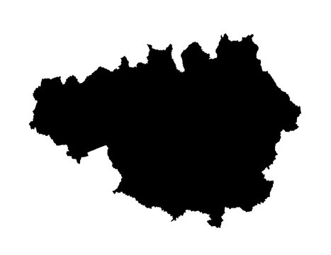 Vector map of Greater Manchester in North West England silhouette, United Kingdom.