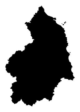 Northumberland vector silhouette map county in North East England. North umberland.