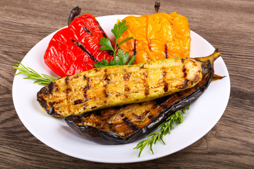Grilled vegetables - eggplant, zucchini and pepper