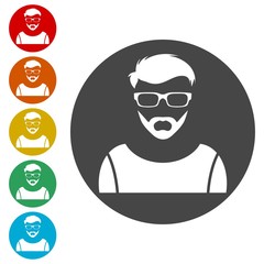 Man hipster style icons set - Illustration 