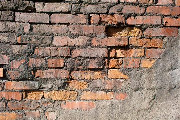 old red brick wall texture background