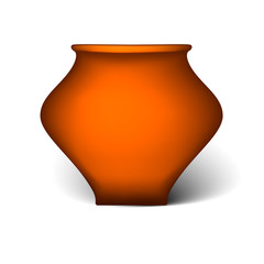 Clay pot isolated on white