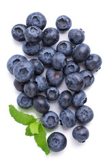 Blueberries with leaves