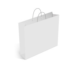 Blank of shopping bag with handle mockup. Vector
