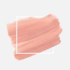 Brush painted textured watercolor art abstract background vector illustration. Acrylic stroke poster over square frame. Perfect design for headline, logo and sale banner. 