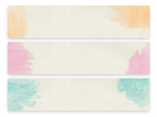 bunte Banner mit Wasserfarben und Papiertextur