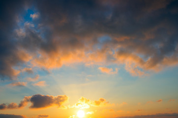 Clouds in the sky during sunset.