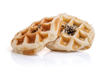 Round waffles isolated