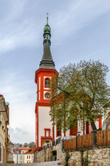 Fototapeta na wymiar Roman Catholic church, Loket, Czech republic