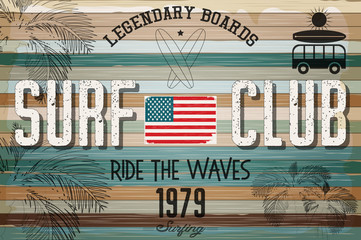 Retro Grunge Surfing Poster