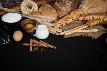 Group of different types of bread