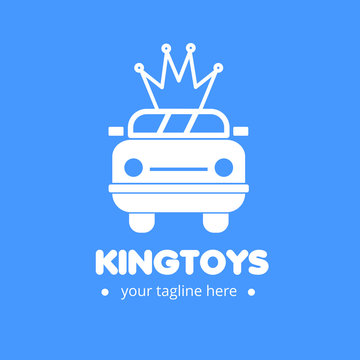 logo toys car with blue background