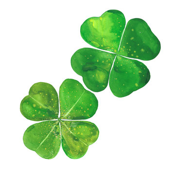 watercolor clover leaves