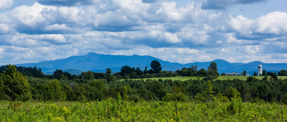 Fototapeta na wymiar view of the Green Mountains in Vermont in summer 