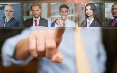 Businessman choosing the best worker