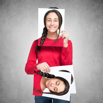 Teenager Changing Her Face