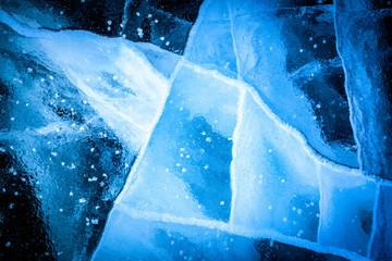 Close up of ice showing the details and texture