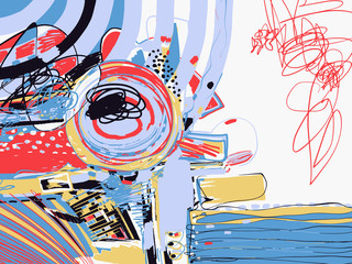 original digital abstract painting, contemporary artwork texture
