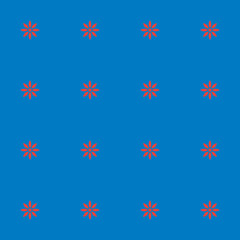 Blumen - Muster, pattern, Kachel - Icon, Symbol, Piktogramm, grafisches Element - rot - Hintergund blau - Vektor