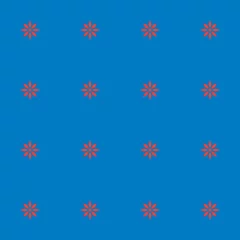 Blumen - Muster, pattern, Kachel - Icon, Symbol, Piktogramm, grafisches Element - rot - Hintergund blau - Vektor © radyo