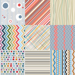 Obraz premium Textile or Paper Retro Vector Background Set.