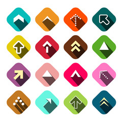 Arrows Set. Vector Flat Arrow Icons.